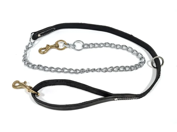 Leather Tree Lead with Chain, 2 Snaps & O-Ring
