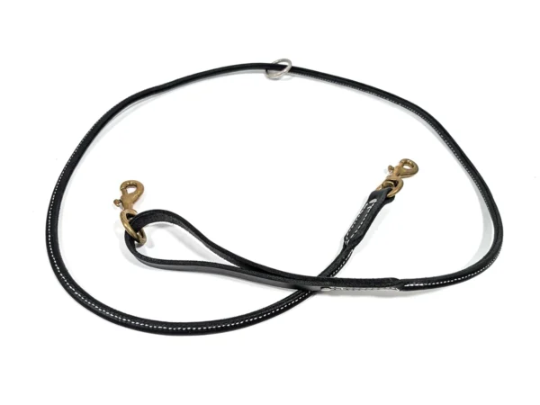 Rolled Leather Tree Lead with 2 Snaps & O-Ring