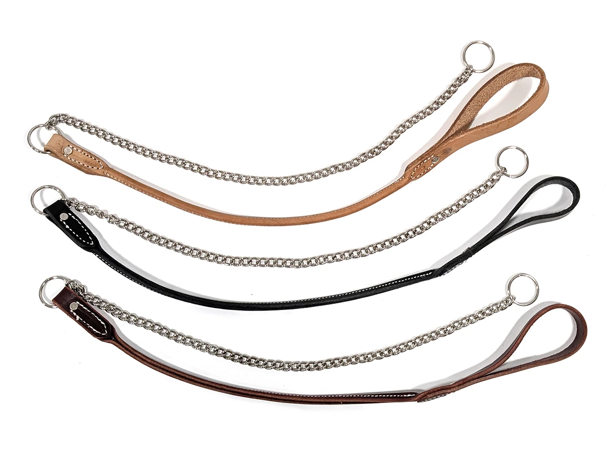 Leather Show Lead with 20" Chain