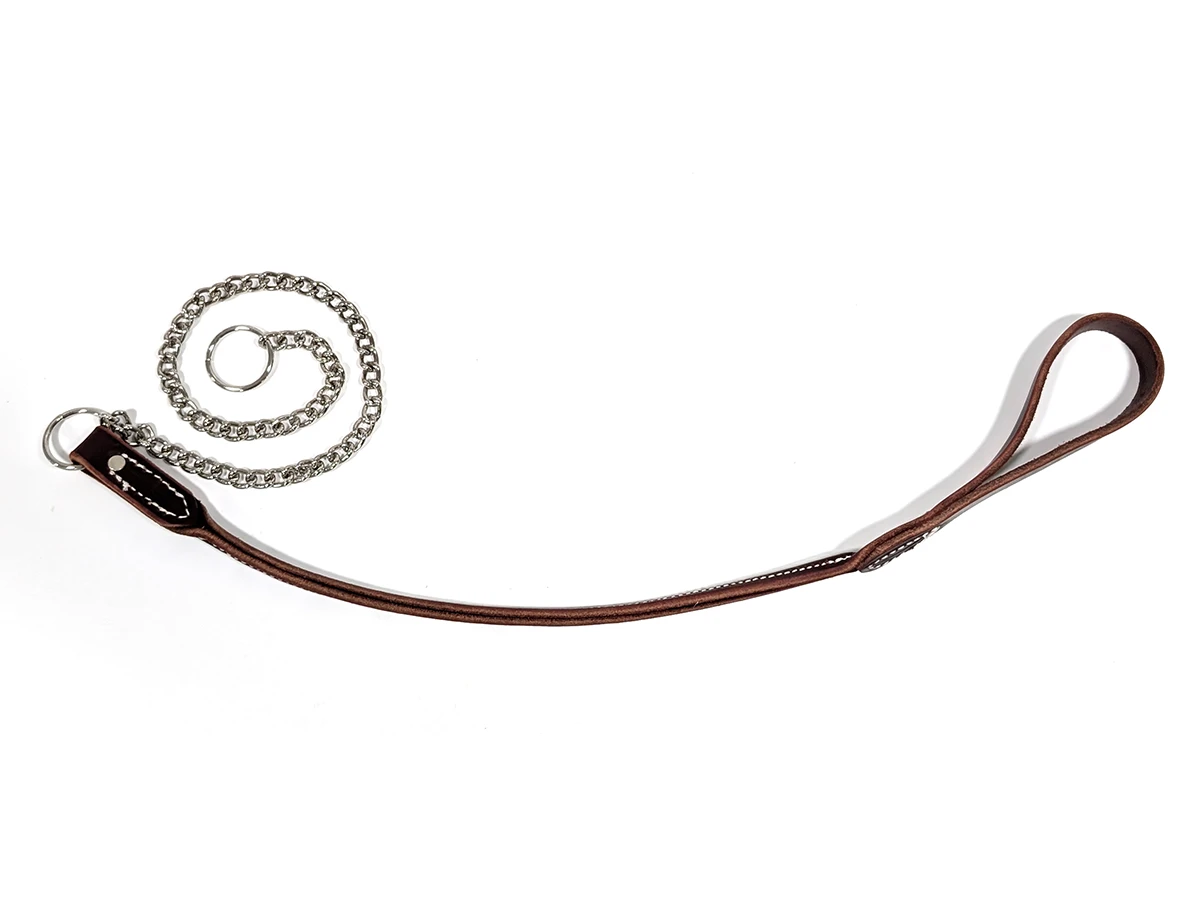 Leather Show Lead with 20" Chain - Image 3